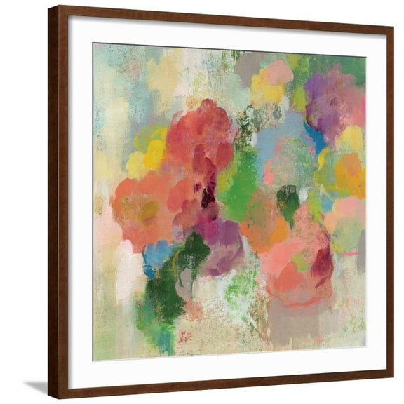 Art.com Colorful Garden III Art Print by Silvia Vassileva, Brown Frame Wall Art, 29" x 29"