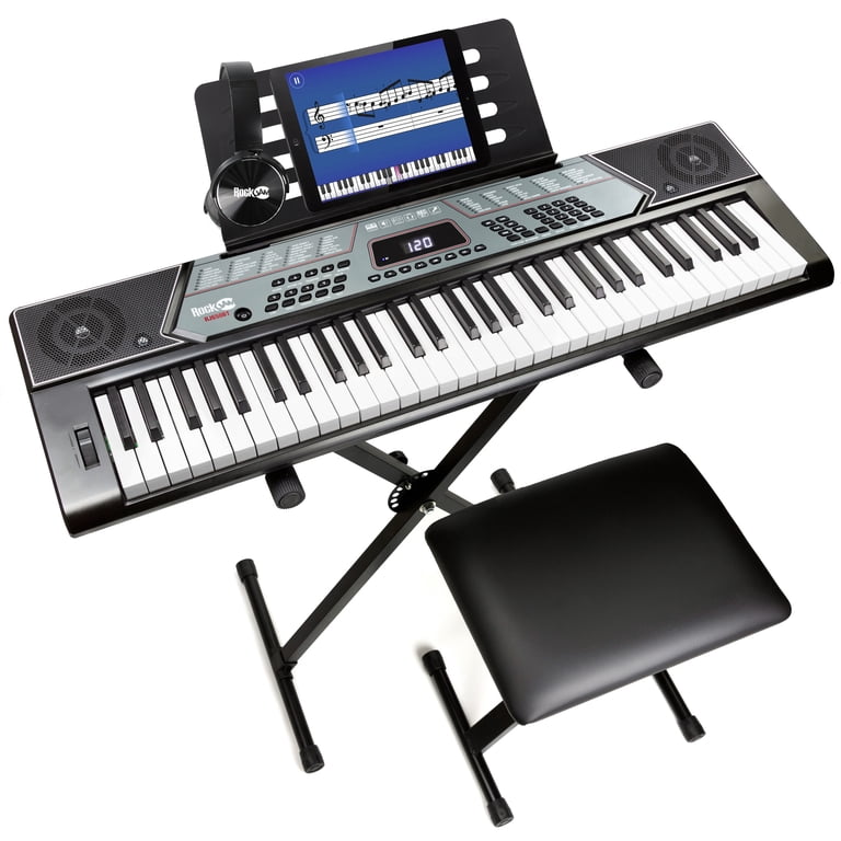 RockJam 61-Key Electronic Piano Keyboard Kit with Stand, Bench & Headphones photo 1