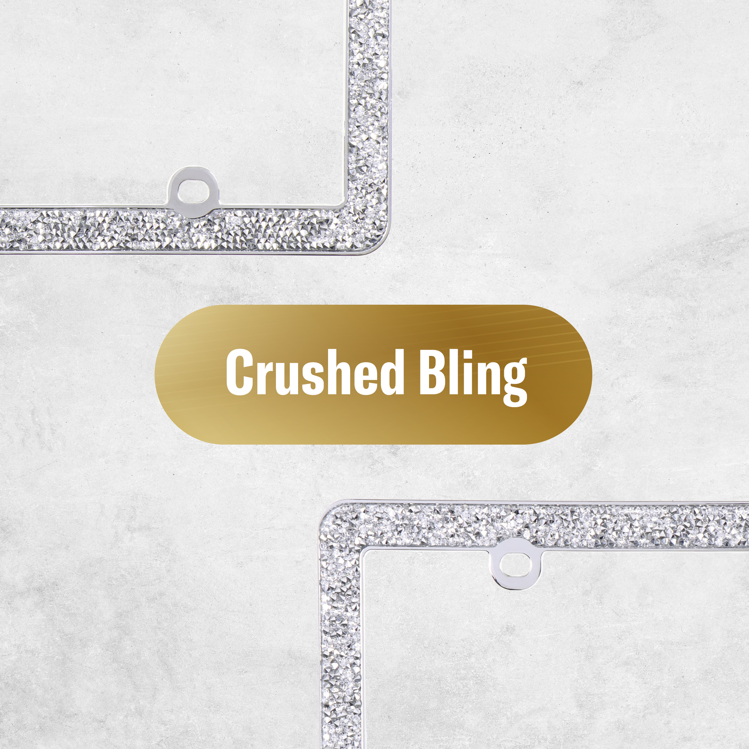 Auto Drive Crushed Bling Chrome License Plate Frame photo 7