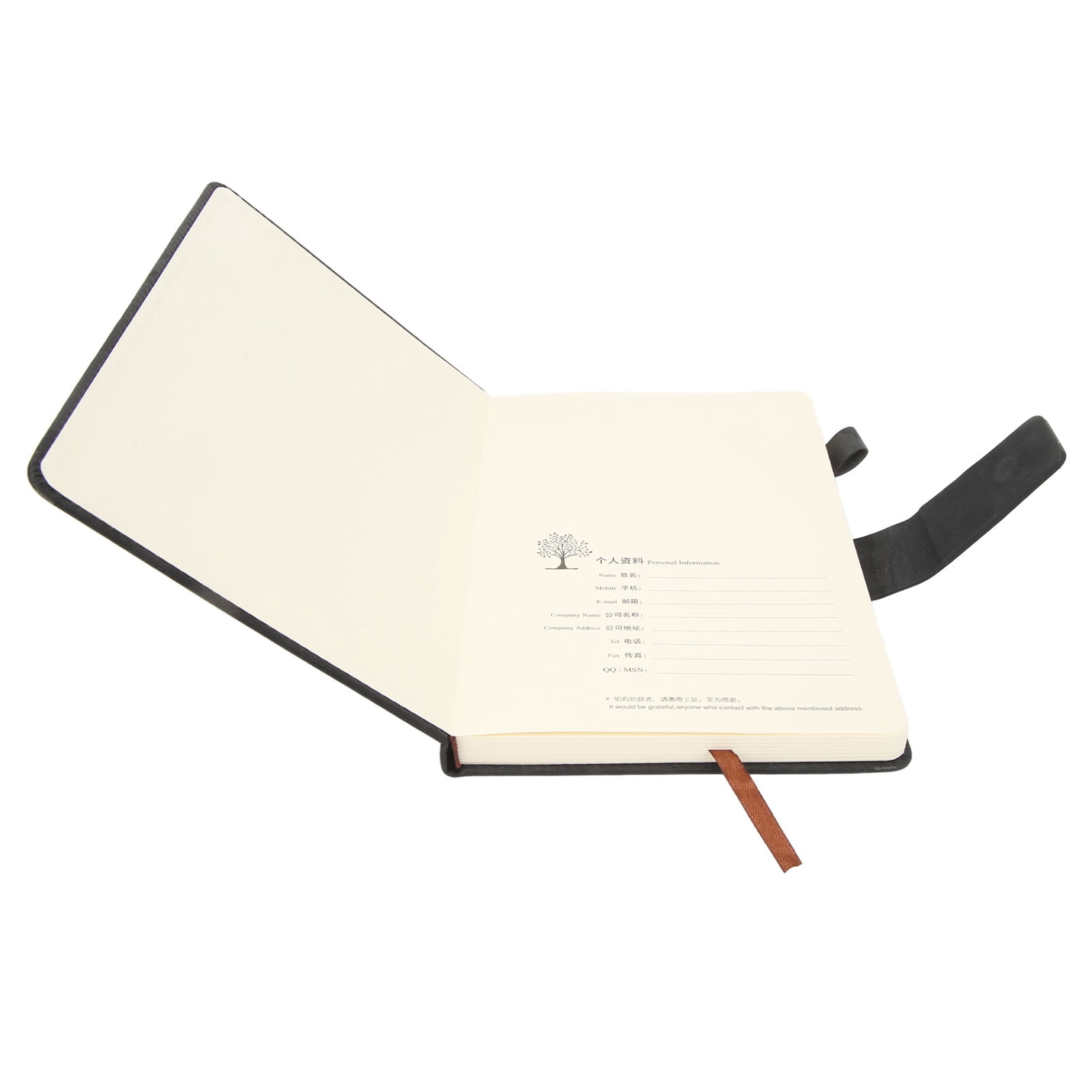 YAHHU A5 Notebook PU Leather Cover Ribbon Bookmark Ink Proof Thick Ruled Paper Journal with Pen and Box for Office Travel Black (8.27 inches / 21 cm)
