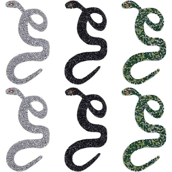 Hotfix Resin Rhinestone (Hot Melt Adhesive On The Back) Iron on Patches Rhinestone Trimming Costume Accessories Snake Mixed Color 170x80x2.5~4.5mm 3 colors 2pcs/color 6pcs/set