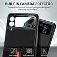 thumbnail image 3 of Compatible Samsung Galaxy Z Flip 4 Phone Case with Card Holder & Camera Lens Screen Protection,Shockproof Wallet Card Slot Cover Thin Leather Case for Samsung Galaxy Z Flip 4 5G Case Women Black, 3 of 13