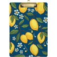 thumbnail image 2 of FMSHPON Tropical Yellow Lemon Blue Clipboard Hardboard Wood Nursing Clip Board and Pull for Standard A4 Letter 13x9 inches, 2 of 5