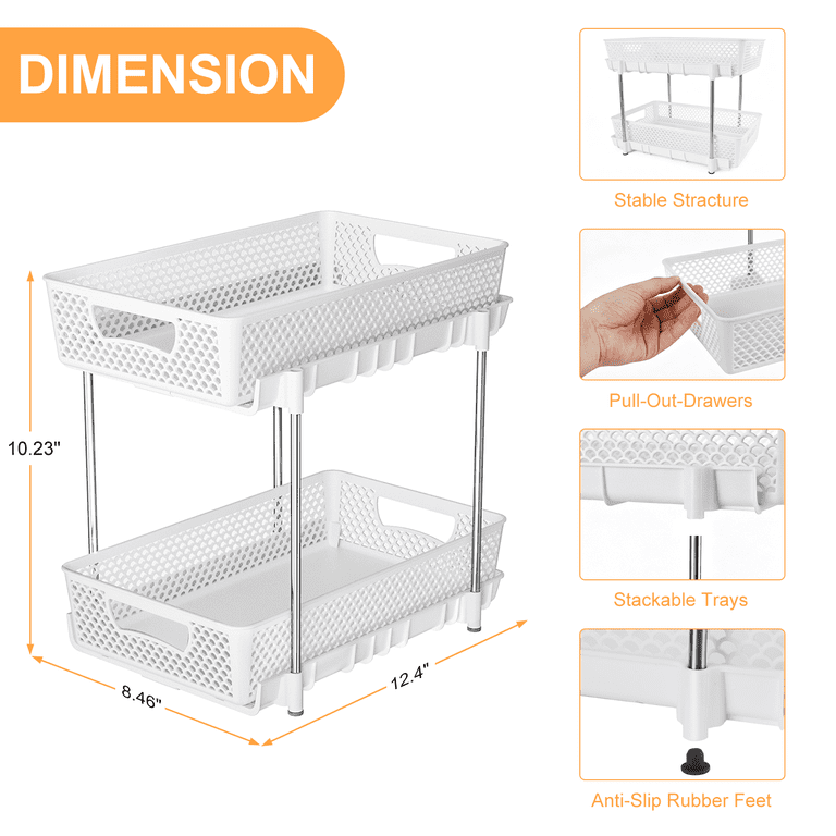 TAIMASI 4-Pack Pull Out Bathroom Organizers, 2-Tier photo 2