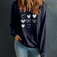 thumbnail image 2 of ibuvkizy Womens Sweatshirts Valentines Day!Women's Round Neck Lover's Love Print Sweatshirt Long Sleeved Pullover Top/shirt Navy,L, 2 of 7