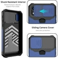thumbnail image 3 of iPhone XR Case with Sliding Camera Cover and Card Holder Heavy Duty Protective iPhone XR Case with Ring Magnetic Kickstand Phone Case for iPhone XR 6.1''(Blue), 3 of 14