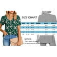 thumbnail image 5 of MOSHU T-shirts for Women Pleated Printed Short Sleeve Tunice Tops V Neck Summer Womens Shirts, 5 of 6