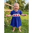 thumbnail image 4 of BemeyourBBs Toddler Girls Back to School Dress Outfit Kids Kindergarten Dress Outfits Apple Embroidery Peter Pan Doll Collar Short Sleeve Dress Little Baby Girl Summer Casual Dress, 4 of 9