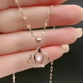 thumbnail image 6 of Mother's Day Sale- Rose Gold Crown Rotating Crystal Geometry Rhinestone Necklaces For Women Pendant Necklace Maternal Full Rhinestone Necklace To My Daughter, 6 of 9