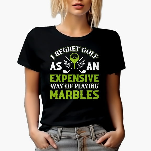 Expensive Way of Playing Marbles Saying, Golf Player, Golfing or Golfer Themed Merch Gift, Black T-Shirt, Small