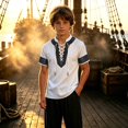 thumbnail image 2 of Zylarhe Kids Halloween Tops Fun Graphic Short Sleeve Tee with Boat Print for Boys White 9-10 Years, 2 of 6