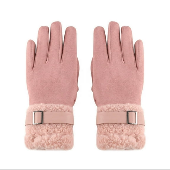 Miqool Winter Gloves for Women Vintage Sherpa Lined Thermal Insulated Cold Weather Gloves