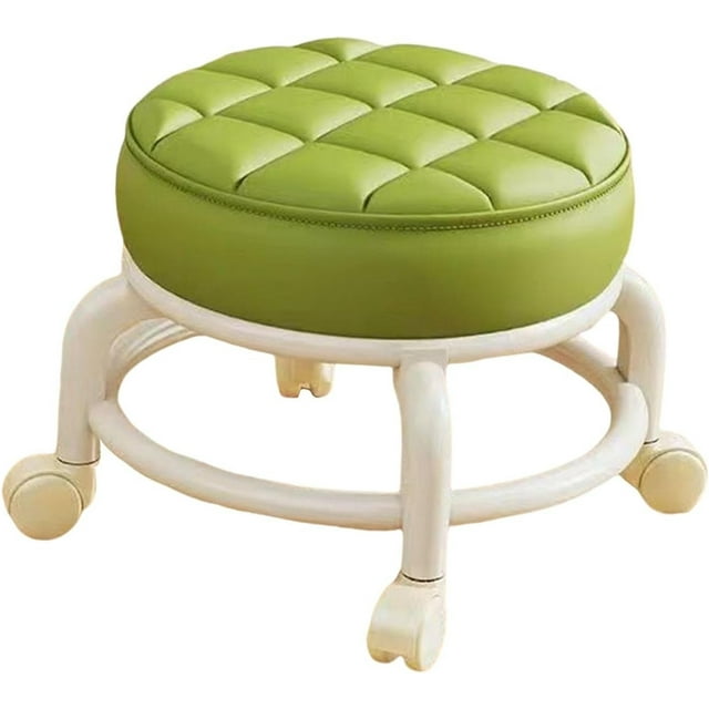 Low Roller Seat 360 Swivel Breathable Waterproof Rotatable Small Chair Rolling Stool For Garage Shop Living Room Home Kitchen,Green