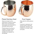 thumbnail image 3 of KXJ-Moscow Mule Mugs Set of 4: 18.5 oz Handcrafted Copper Cups, Gold Brass Handles, 3.7"x4, 3 of 5