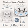 thumbnail image 3 of TouHeart Electric Baby Swing for Infants, 5 Speeds, 5 Vibration Levels, Bluetooth, Remote, 10 Lullabies, Gray, 3 of 12