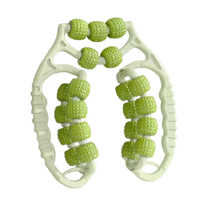 DYNWAVECA Rouleau de Massage 21 Roues Rouleau de Musculation Polyvalent pour Cuisses Hommes Mollet Vert