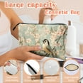 thumbnail image 4 of Makeup Bag Small Toilet Cosmetic Bags Travel Makeup Case Waterproof for Women Girls 6.7X9.45inches - Gorgeous Cherry - Bird Art, 4 of 7