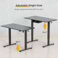 thumbnail image 4 of Ergonomic Home Office Standing Desk, 43.3 x 24 inch Electric Motor Height Adjustable Sit Stand Desk with One-piece Tabletop, Side Hooks and Cable Management, 4 of 9