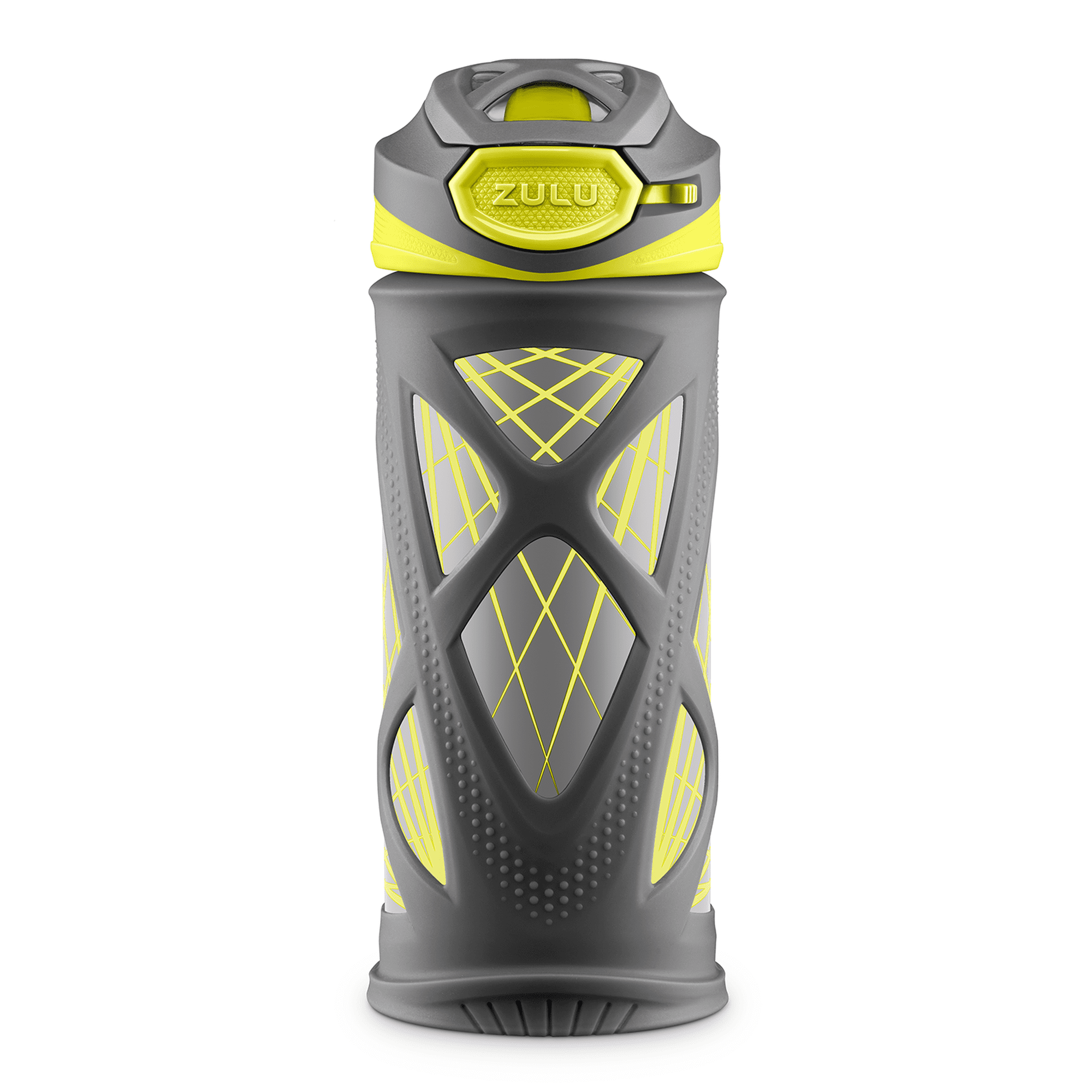 Zulu Echo 12 fl oz Kids Stainless Steel Insulated Water Bottle, Dark Grey/Yellow