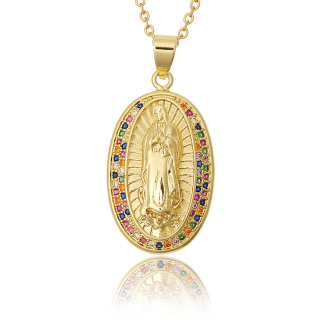 Gorgeous Women's Copper Virgin Mary Pendant Necklace - Perfect Holiday Gift for Believers!
