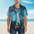 thumbnail image 5 of Uemuo Fantasy Mushrooms Printed Regular Fit Short Sleeve Casual Hawaiian Shirt for Men,Aloha shirt,Tropical shirt,Floral print shirt,Vacation Beach shirt-3X-Large, 5 of 9