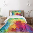 thumbnail image 3 of Ambesonne Abstract Quilted Bedspread Set 2 Pcs, Colored Hobby Game, Twin Size, Multicolor, 3 of 6