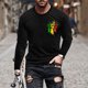 thumbnail image 1 of Blusas y camisas de manga larga con cuello redondo para hombre, blusa con estampado de liberación, de manga larga y cuello redondo, blusa para hombre., 1 of 5