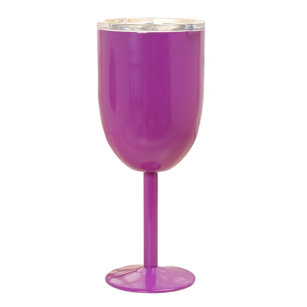 Vaso de cóctel aislado de 10 oz, de doble pared, con tapa alta para cócteles, vino, bebidas frías, copa de vino de acero inoxidable