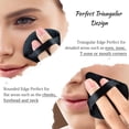 thumbnail image 3 of 2 Pcs Triangle Makeup Powder Puff for Face Powder Soft Triangle Velour Powder Puff Reusable Triangle Powder Pad Pressed Applicator for Under Eyes and Face Corners Loose Setting Powder (Black & Pink), 3 of 5