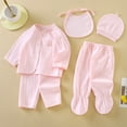 thumbnail image 2 of NIEWTR Newborn Baby Clothes Unisex Baby Clothes 4 Piece Layette Sets Cotton Newborn Clothes Gift Set Baby Gift Outfit for All Seasons(A-Light Pink,One Size), 2 of 5