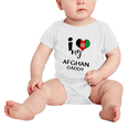 thumbnail image 2 of I Heart My Afghan Daddy Afghanistan Love Flag Baby Bodysuit (White, 18-24 Months), 2 of 5
