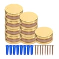 thumbnail image 1 of HAMPPLIES 8Pcs Heavy Duty Golden Glass Shelf Clips Zinc Alloy Metal Brackets for Mirror and Glass Support, 1 of 6