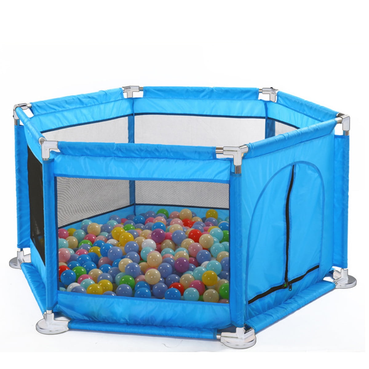 Baby Toddler Playpen Large Blue Ball Pit Pool Kids Indoor/ Outdoor Play Tent 