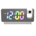 thumbnail image 1 of Projection Réveil Réglable Luminosité Couleur Nombre Rechargeable 12H 24H Snooze LED Miroir Numérique Horloge, 1 of 8