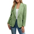thumbnail image 2 of Casual Tweed Blazers for Women 2025 Long Sleeve Double Notch Lapel Collar Business Casual Work Office Jacket, 2 of 5
