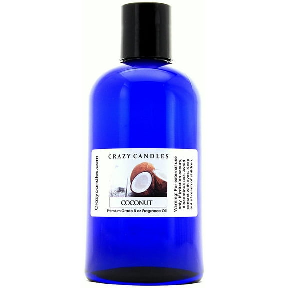 Crazy Candles 8oz Coconut 8 Fl Oz Bottle (237ml) Premium Grade Scented Fragrance Oil Made in USA