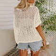 thumbnail image 6 of Crochet Knit Sweater for Women Summer Hollow Out Pullover, 6 of 6
