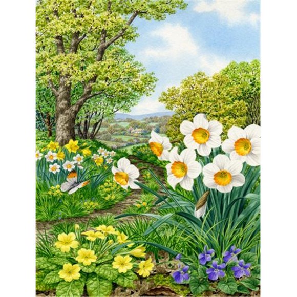 Carolines Treasures ASAD778GF Fleurs de Printemps par Sarah Adams Drapeau Jardin Taille