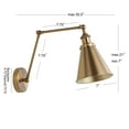 thumbnail image 3 of JONATHAN Y Rover 7" Classic Industrial Metal Adjustable Arm LED Wall Sconce, Brass, 3 of 7