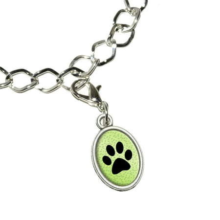 - Paw Print of Awesomeness Green Oval Charm