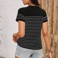 thumbnail image 4 of tarylea Dressy Tops for Women Short Sleeve Mesh Patchwork Ruched Front Slim Fitted Dailywear Blouses, 4 of 5