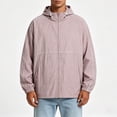 thumbnail image 7 of Men's Sunscreen Jacket Lightweight Breathable Solid Coat Plus Size | Fishing Sun Protection Hoodie Nylon Spandex Quick Dry UPF 50+ Outdoor Hiking Camping Travel | Zenithor,Purple XL, 7 of 7