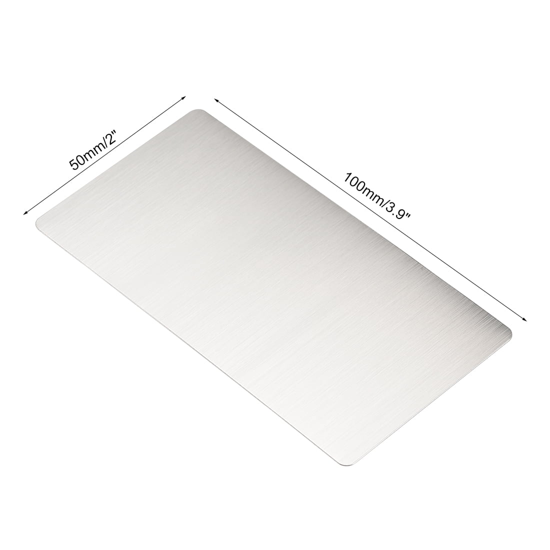 Unique Bargains Blank Metal Card Brushed 201 Stainless Steel Plate 100x50x0.4mm
