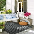 thumbnail image 2 of SUNDEREY Modern Rainbow Area Rug,4'x6' Washable Bedroom Rugs,Boho Woven Floor Carpet With Tassel, Modern Farmhouse Tufted Rug For Living Dining Room Kitchen Entryway Bathroom,Dark Grey, 2 of 7