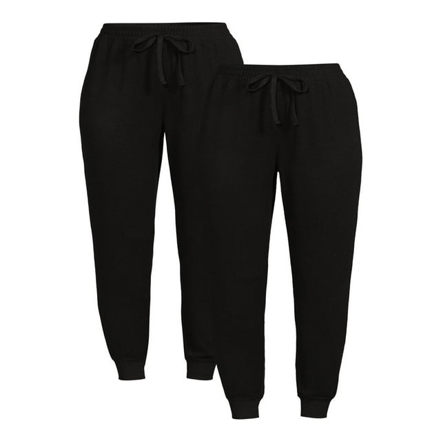 JUNWELL Women‘s Super Soft Hacci Knit Jogger Pants 27.5” Inseam 2-Pack Sizes XS-XXL