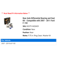 thumbnail image 2 of Rear Axle Differential Bearing and Seal Kit - Compatible with 2007 - 2011 Ford F-150 2008 2009 2010, 2 of 2
