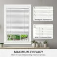 thumbnail image 5 of PowerSellerUSA Cordless Window Blinds, 2" Slats Vinyl Mini Blind, Premium Embossed Woodgrain, Anti-UV Window Treatment, White, 31" Width x 64" Length, (Fits windows 23" - 64"), 5 of 9