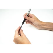 Zebra F-402 Ballpoint Stainless Steel Retractable Pen, 0.7mm, Black Ink