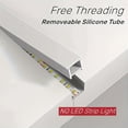 thumbnail image 2 of 16.4ft/5m Silicone LED Diffuser, Recessed Flexible Strip Light Cover Plate, White 12x12/14x14/16x16mm Neon Rope Lights For Indoor Decorative 6-10mm Strip Light Installation Channel, 2 of 12
