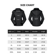 CAMEL Women's Ski Jackets Waterproof Fleece Jakcet Warm Hooded Windproof Winter Snow Outerwear Coats Black